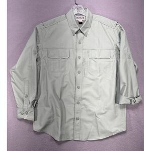 Duluth Action‎ Shirt Mens Large Green Long Sleeve Cool Plus Button Down Gorpcore